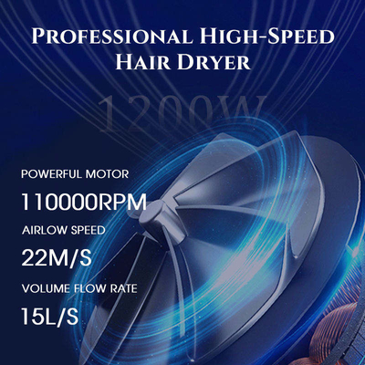 مجفف الشعر الأيوني المحمول بدون فرش 110000 دورة في الدقيقة مع فوهة ناشرة مغناطيسية